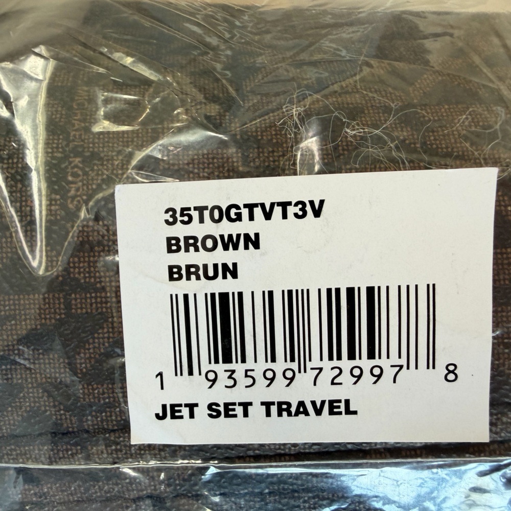 Michael Kors Jet Set Travel Large Logo Tote Bag - Brown NWT - Picture 6 of 6